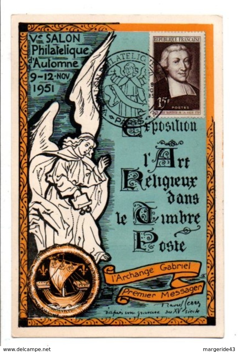 OBLITERATION SALON PHILATELIQUE D'AUTOMNE PARIS 1951 - Cachets Commémoratifs