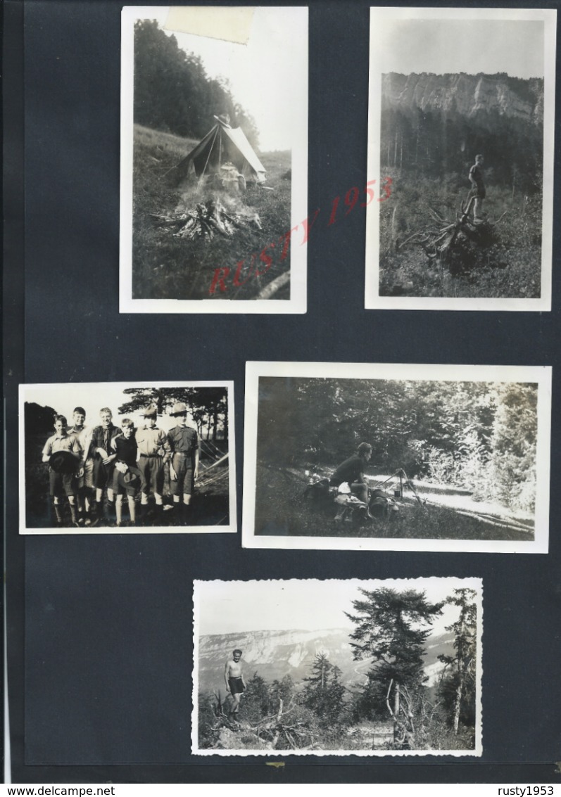 SCOUTISME LOT DE 9 PHOTOS DE SCOUTES VIE AU CAMP DE VALROMEY 1934 : - Scouting