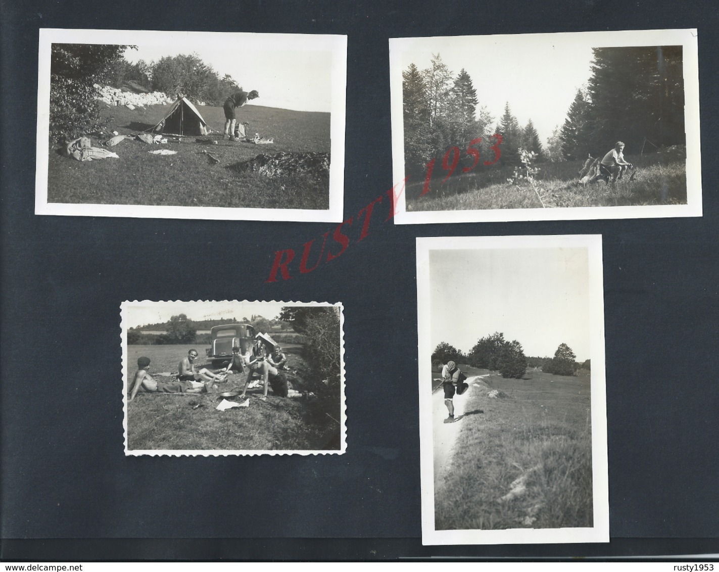 SCOUTISME LOT DE 9 PHOTOS DE SCOUTES VIE AU CAMP DE VALROMEY 1934 : - Scouting