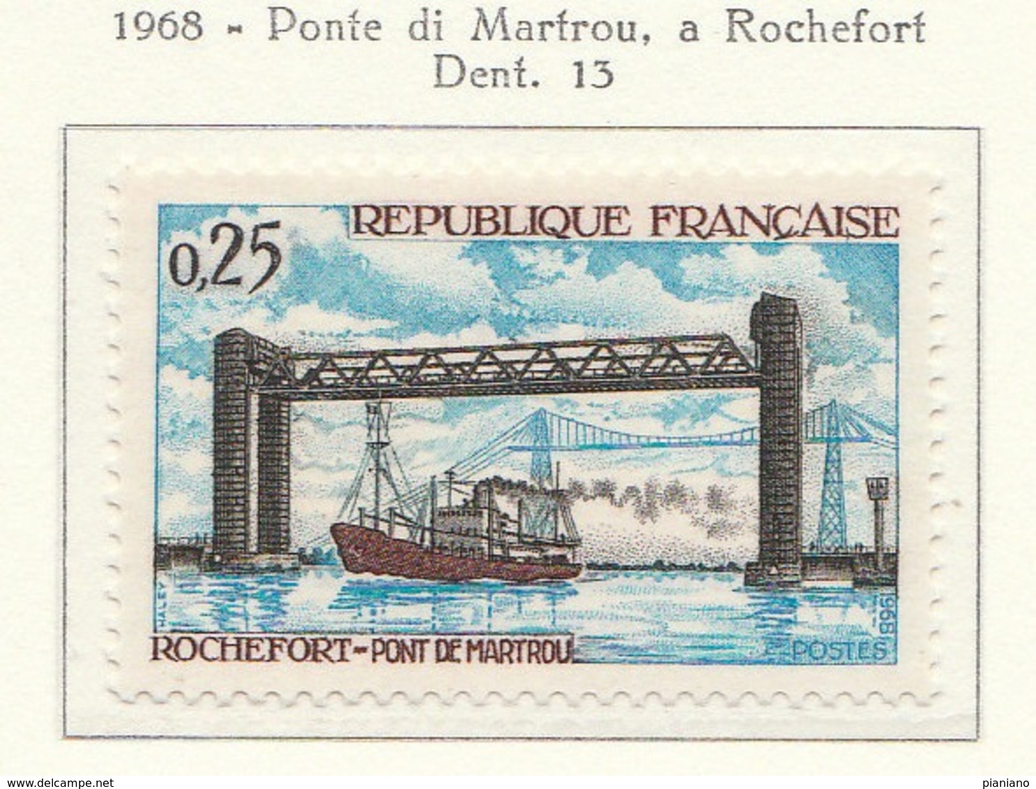 PIA  - FRANCIA  - 1968 : Ponte Di Martrou A Rochefort  - (Yv  1564) - Ponts