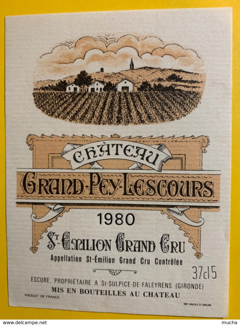 11942 - Château Grand-Pey-Lescours 1980 Saint-Emilion 37,5cl - Bordeaux