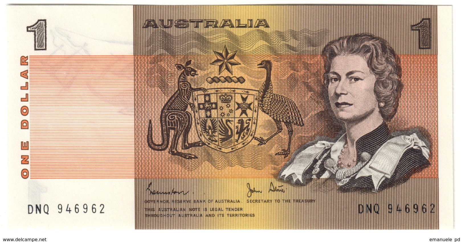 AUSTRALIA	1	DOLLAR	1982	P42	UNC			.CV. - 1974-94 Australia Reserve Bank (paper Notes)