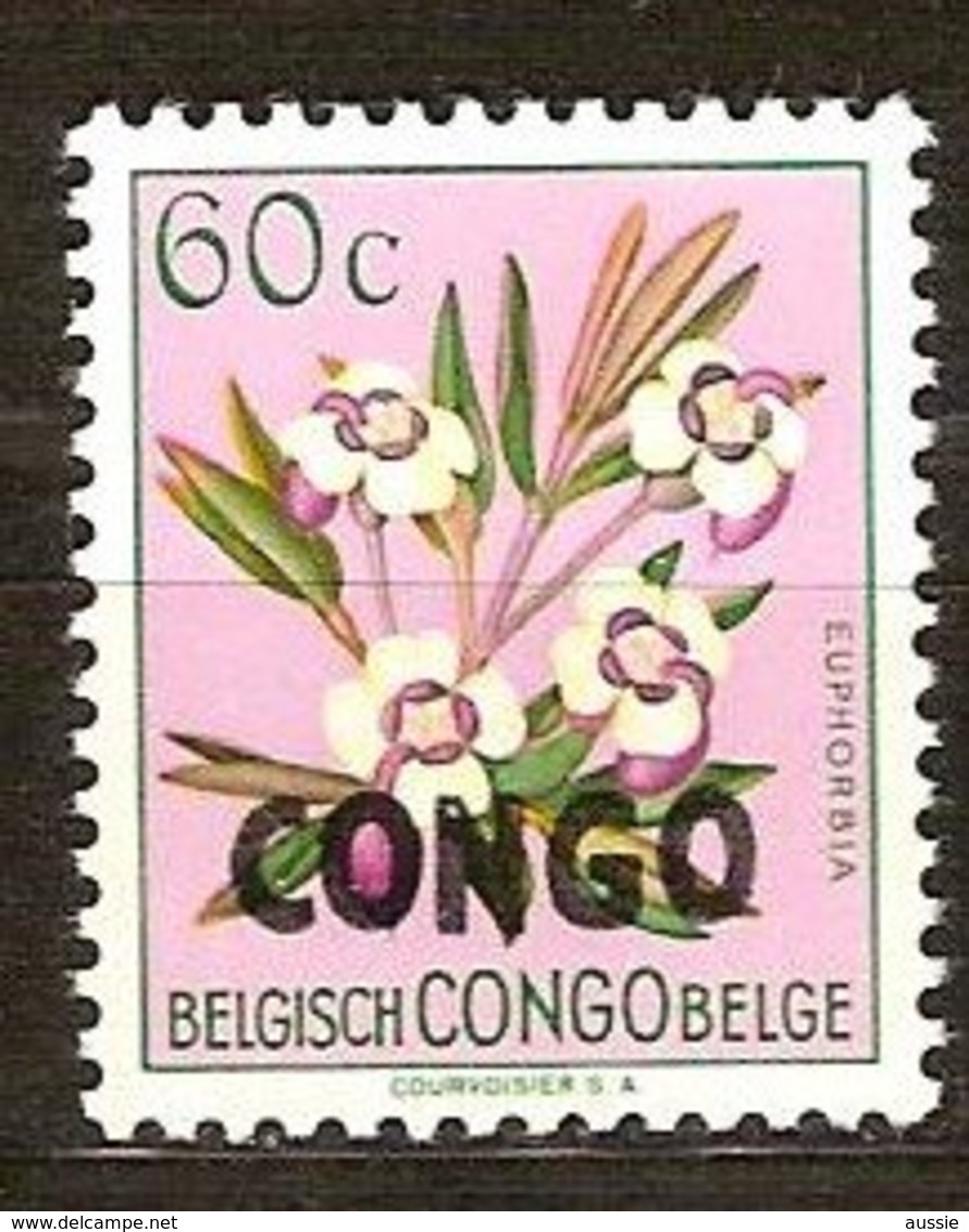 Congo 1960 Yvertn° 386A *** MNH Sans Nouvelle Valeur Cote 20 € Flore Bloemen Flowers - Neufs