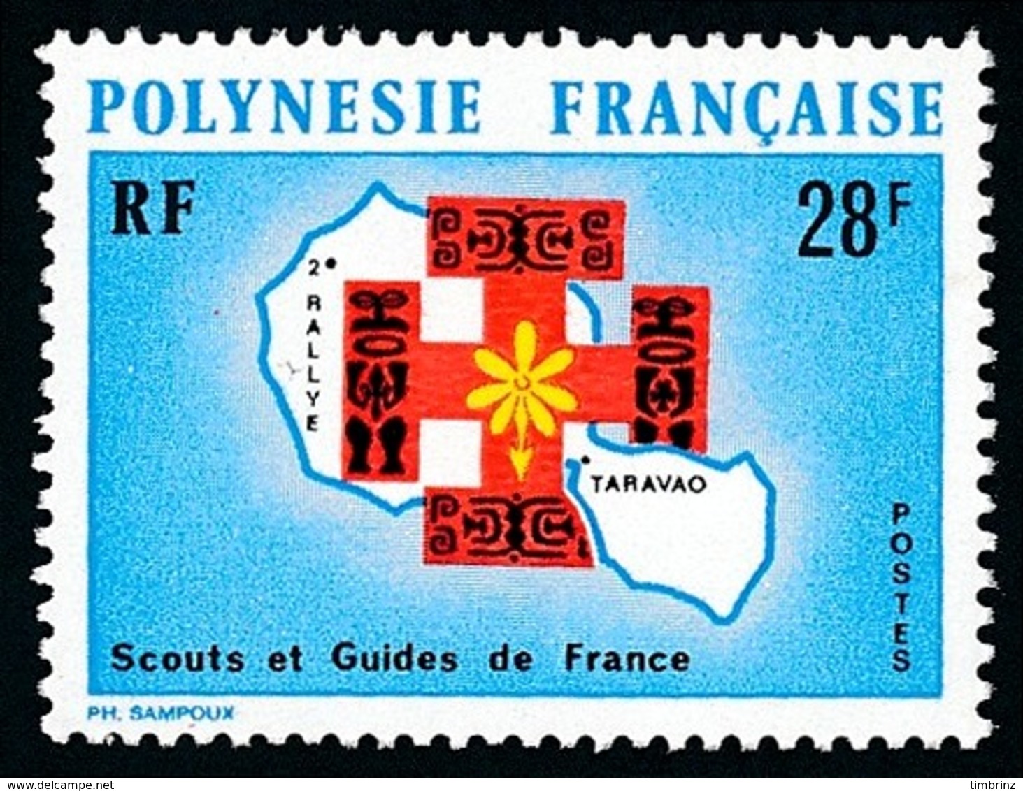 POLYNESIE 1971 - Yv. 91 **   Cote= 16,30 EUR - Scouts Et Guides De France  ..Réf.POL24331 - Neufs