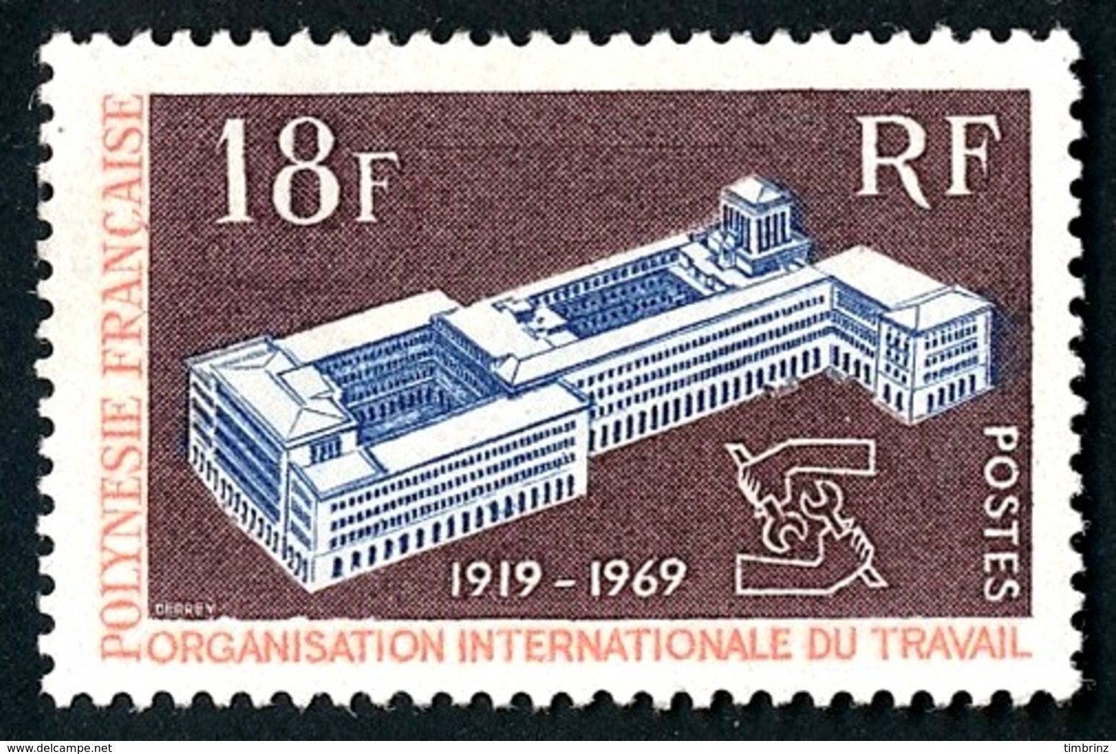 POLYNESIE 1969 - Yv. 71 **   Cote= 12,70 EUR - 50ème Anniv. De L'OIT  ..Réf.POL24320 - Neufs