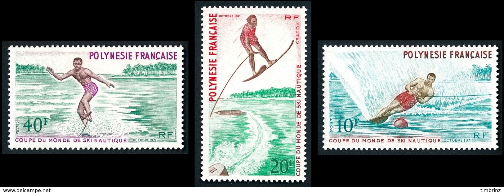 POLYNESIE 1971 - Yv. 86 87 88 **   Cote= 40,00 EUR - Ski Nautique (3 Val.)  ..Réf.POL24328 - Neufs