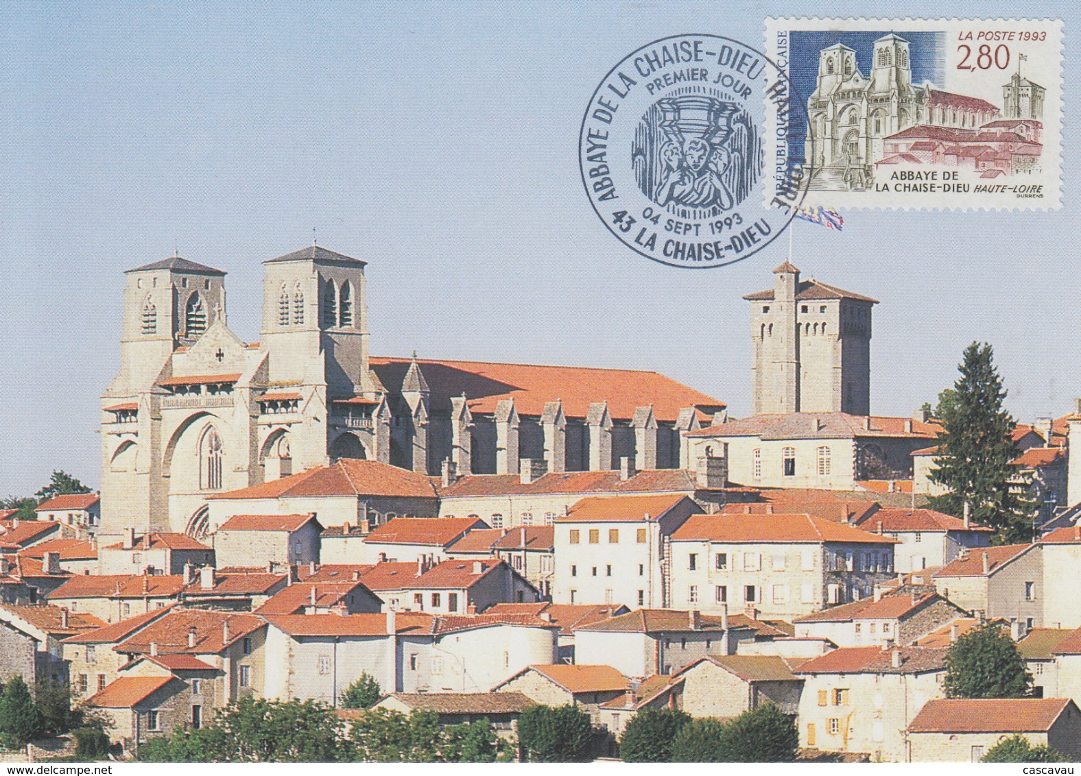 Carte  Maximum  1er  Jour   FRANCE   Abbaye  De   La   CHAISE - DIEU    1993 - Abdijen En Kloosters