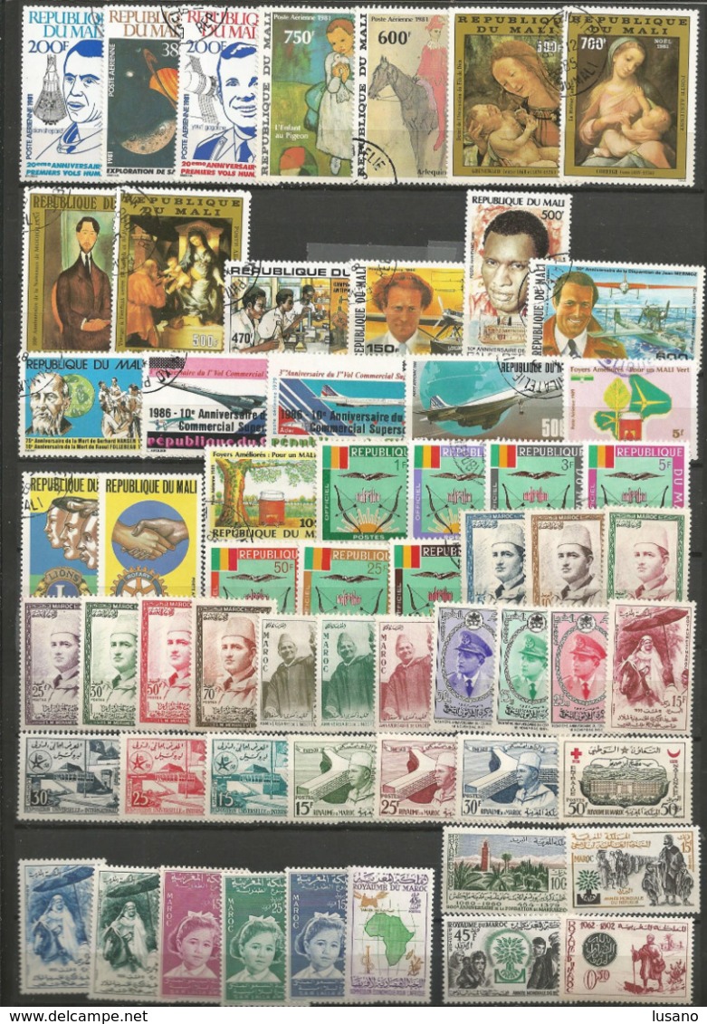 Afrique et Asie - 1450 timbres neufs ou oblitérés tous différents - Quelques 2ème choix non comptés