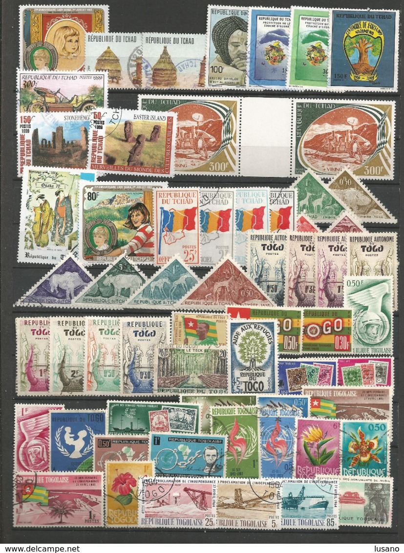 Afrique et Asie - 1450 timbres neufs ou oblitérés tous différents - Quelques 2ème choix non comptés