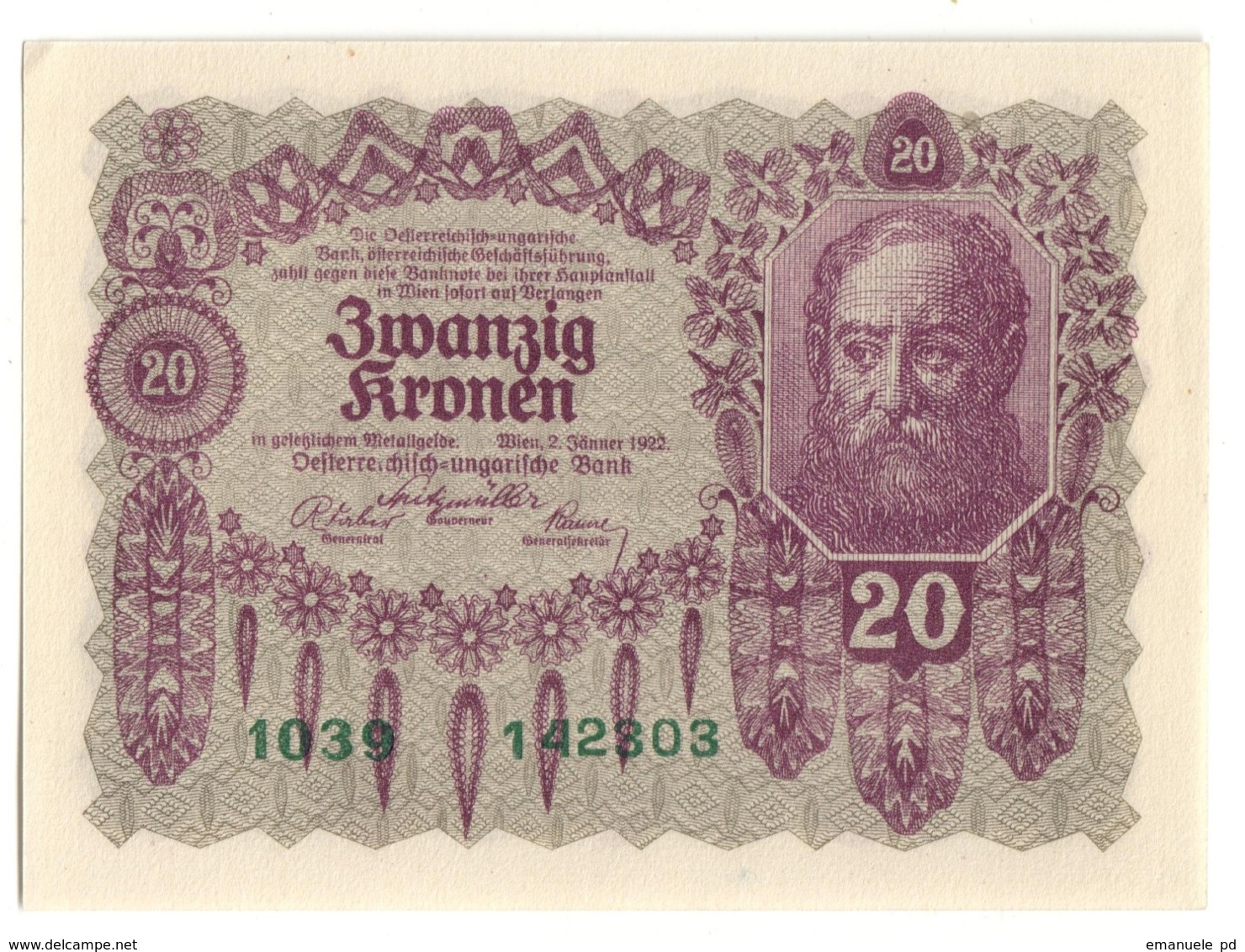 AUSTRIA	20	KRONEN	1922	P76	UNC			.CV. - Austria