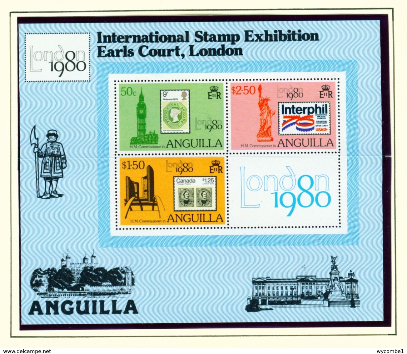 ANGUILLA  -  1980 London 1980 Stamp Exhibition Miniature Sheet Unmounted/Never Hinged Mint - Anguilla (1968-...)