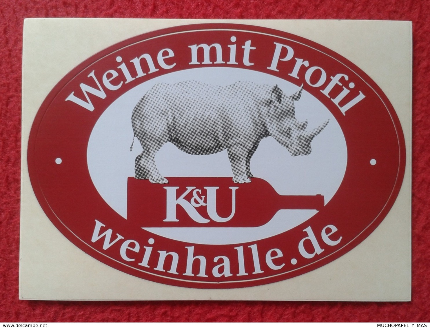 GERMANY PEGATINA ADHESIVO STICKER K&U ADVERTISING RINOCERONTE RHINO RHINOCEROS RHINOS RHINOCEROSES BOTTLE BOTELLA...VER - Pegatinas