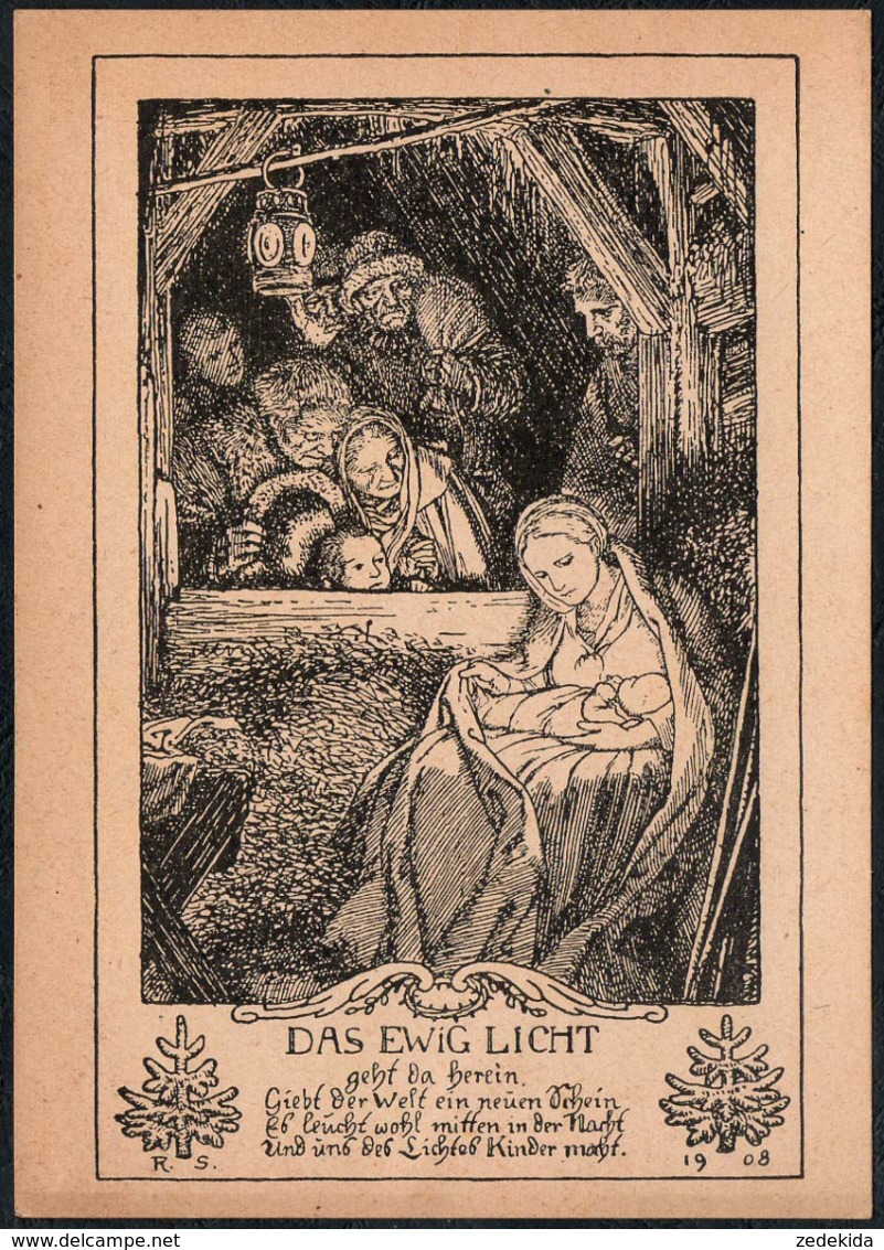 C8839 - Ludwig Richter Künstlerkarte - Weihnachten Weihnachtskrippe Krippe - Engel Angel - Sonstige & Ohne Zuordnung