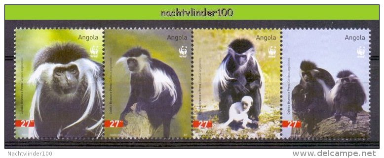 Nfd359s WWF FAUNA AAP APEN ZOOGDIEREN COLOBO BRANCO E PRETO GUEREZA MONKEYS MAMMALS APES AFFEN SINGES ANGOLA 2004 PF/MNH - Colecciones & Series