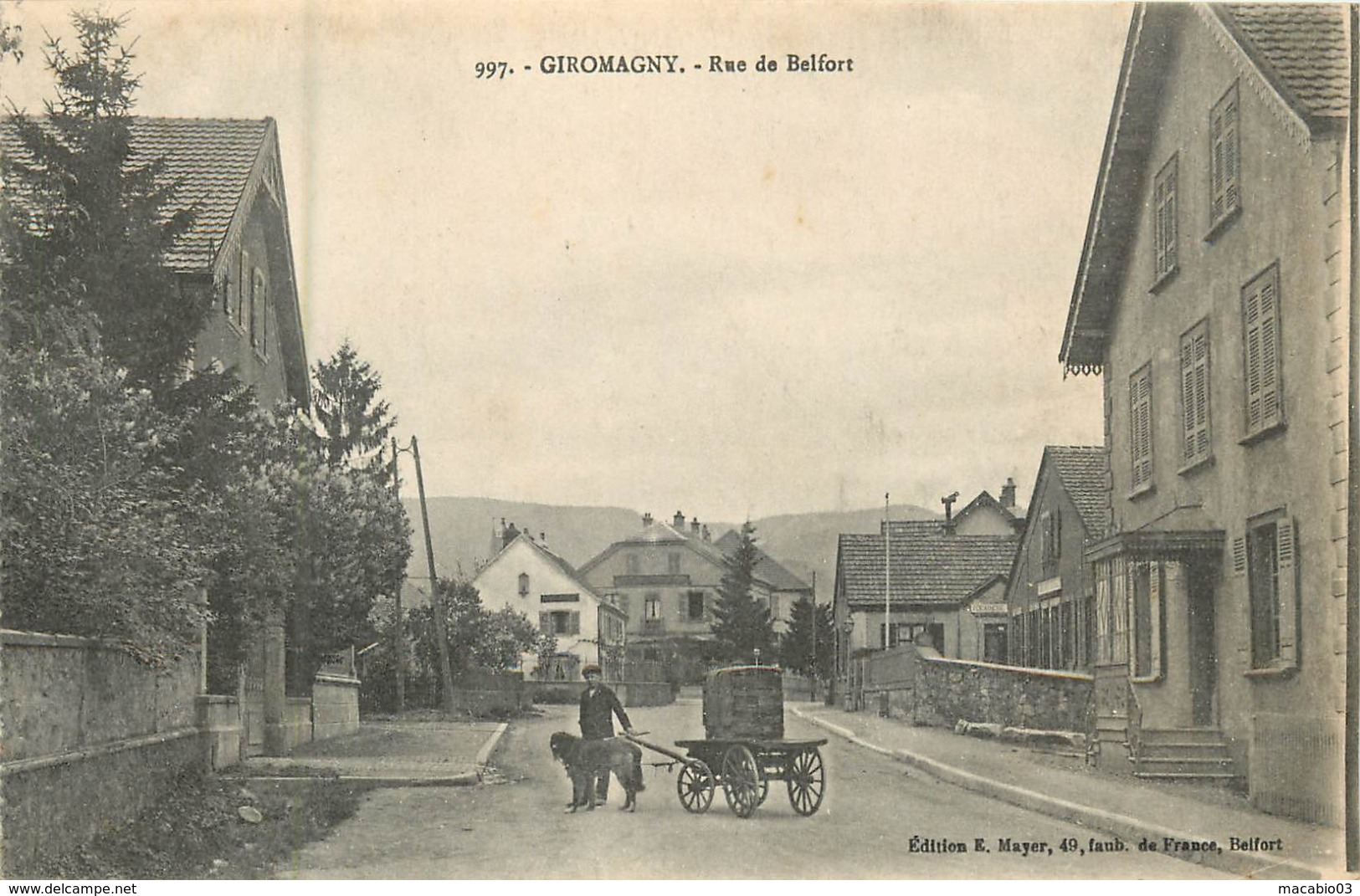 90 Territoire De Belfort :  Giromagny   Rue De Belfort ( Attelage De Chien )   Réf 7379 - Giromagny