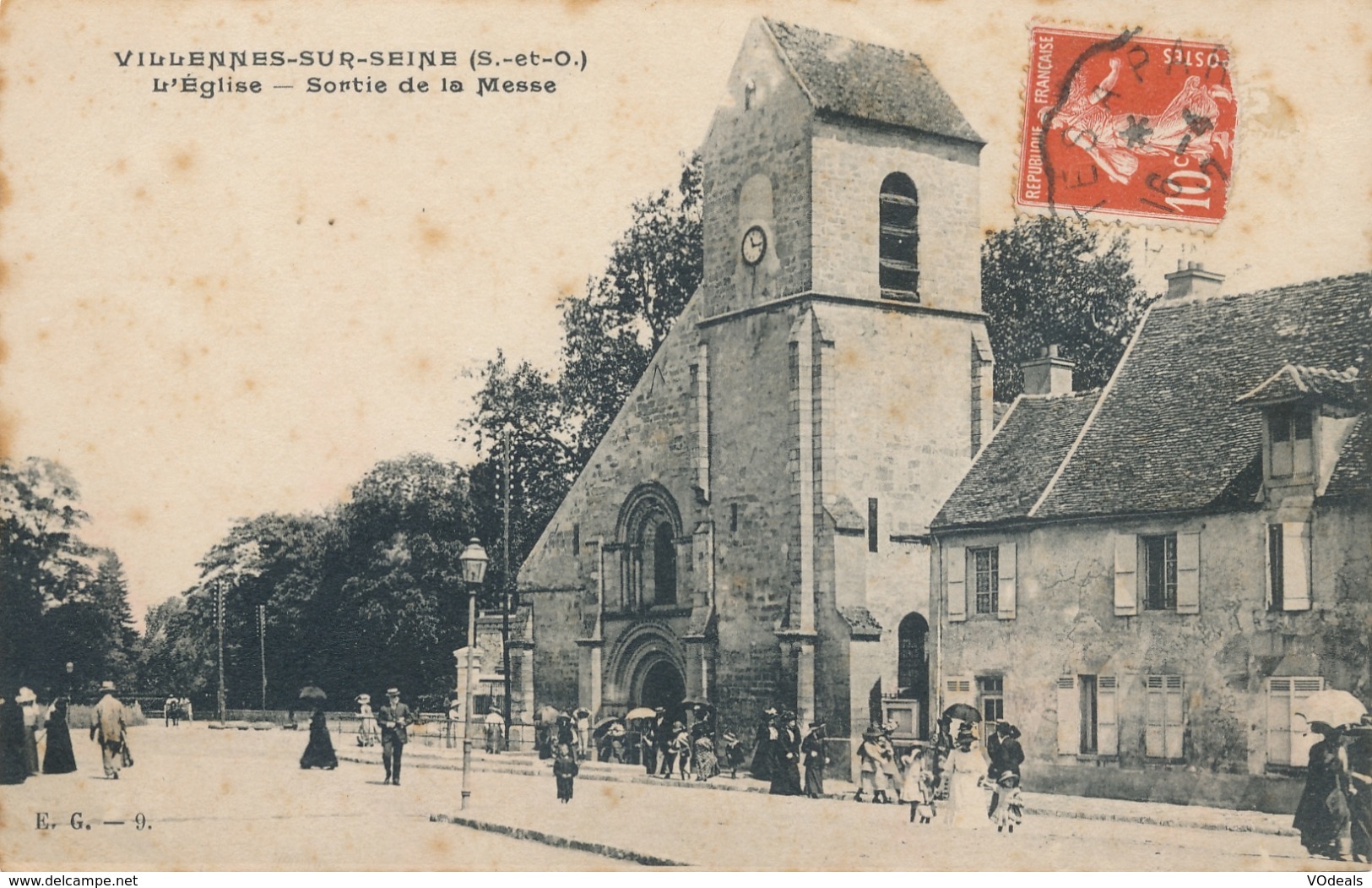 CPA - France - (78) Yvelines - Villennes-sur-Seine - L'Eglise - Sortie De La Messe - Villennes-sur-Seine