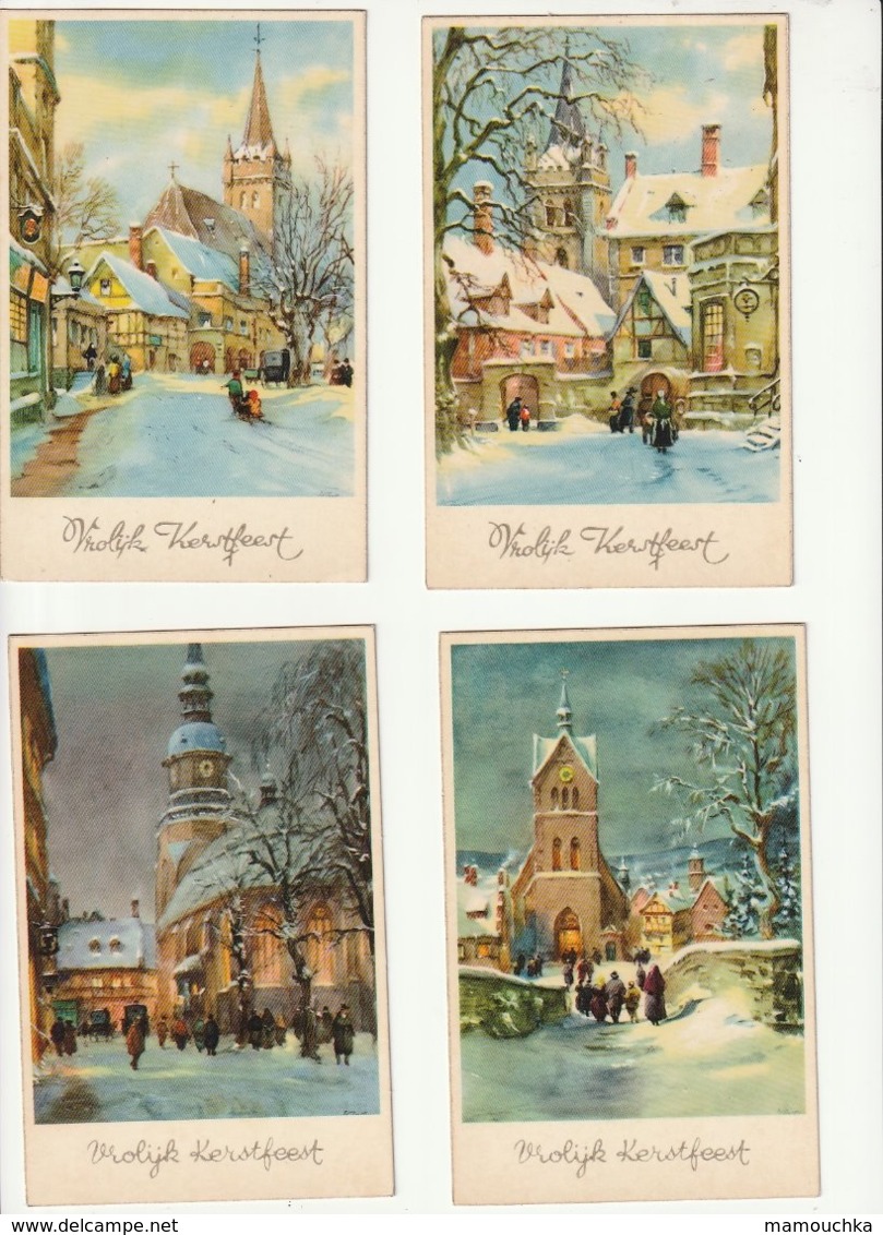 Lot 8 Kaarten Vrolijk Kerstfeest Coloprint Brillant - Other & Unclassified