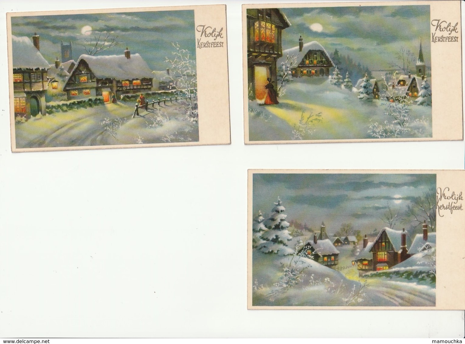 Lot 8 Kaarten Vrolijk Kerstfeest Coloprint Brillant - Other & Unclassified