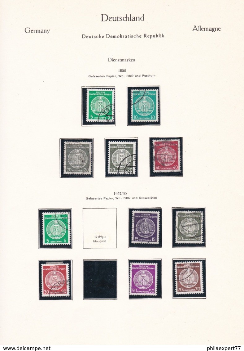 DDR - 1954/56 - Sammlung - Dienstmarken - Gest. - Gebraucht