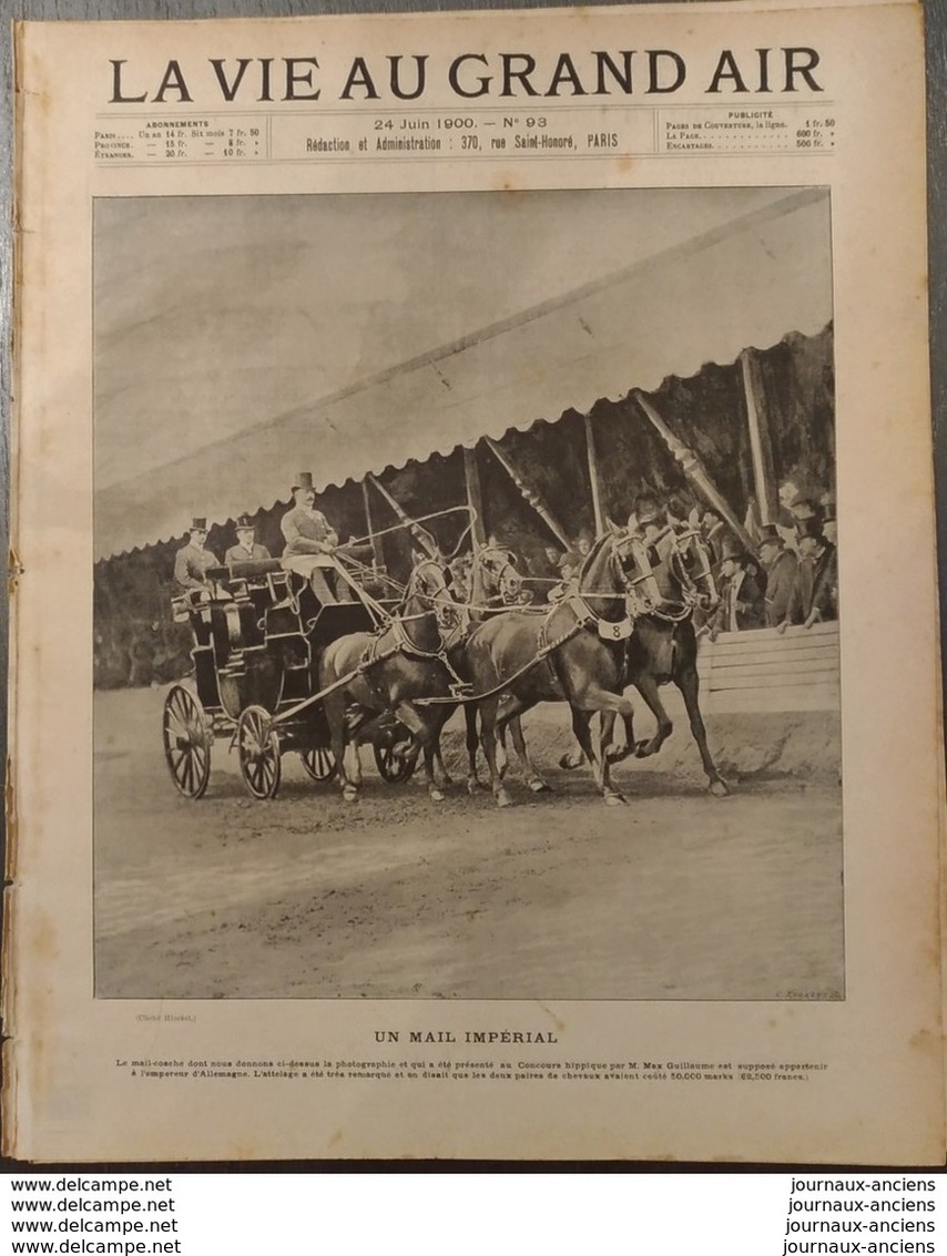 1900 LE GRAND PRIX CYCLISYE PARIS - COUPE GORDON BENNETT AUTO - PECHE EN DORDOGNE - BOIS DE BOULOGNE - SANTOS DUMONT