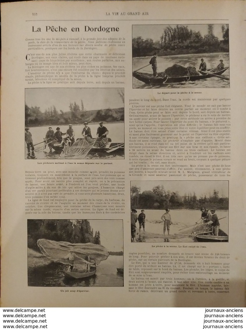 1900 LE GRAND PRIX CYCLISYE PARIS - COUPE GORDON BENNETT AUTO - PECHE EN DORDOGNE - BOIS DE BOULOGNE - SANTOS DUMONT