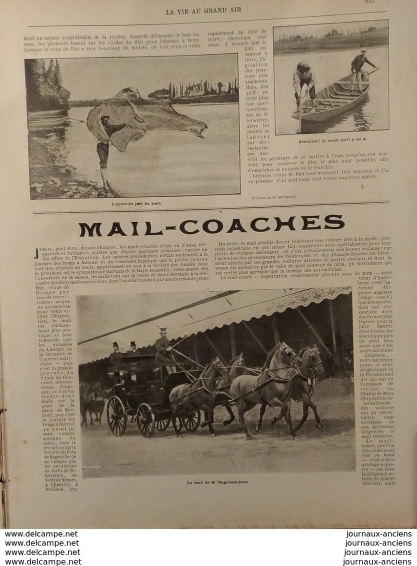 1900 LE GRAND PRIX CYCLISYE PARIS - COUPE GORDON BENNETT AUTO - PECHE EN DORDOGNE - BOIS DE BOULOGNE - SANTOS DUMONT