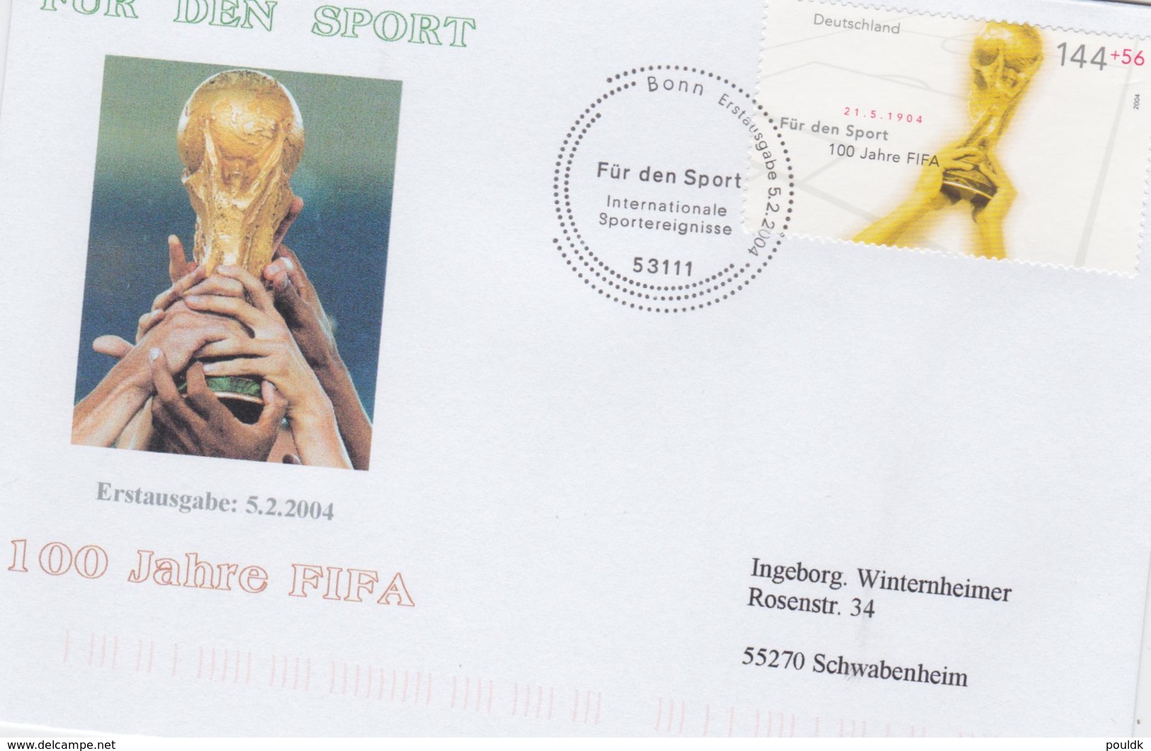 Germany FDC 2004 FIFA 100 Years (G104-24) - Lettres & Documents