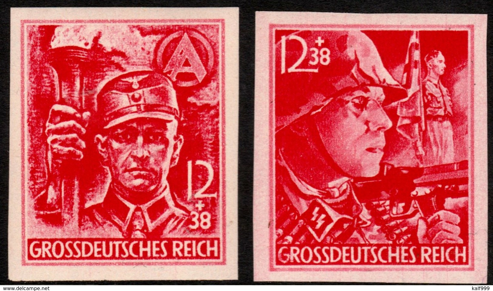 ~~~ Deutsches Reich 1945 - Sturmabteilung Ungezahnt - Mi. 909/910 U ** MNH - CV 85 Euro   ~~~ - Ongebruikt