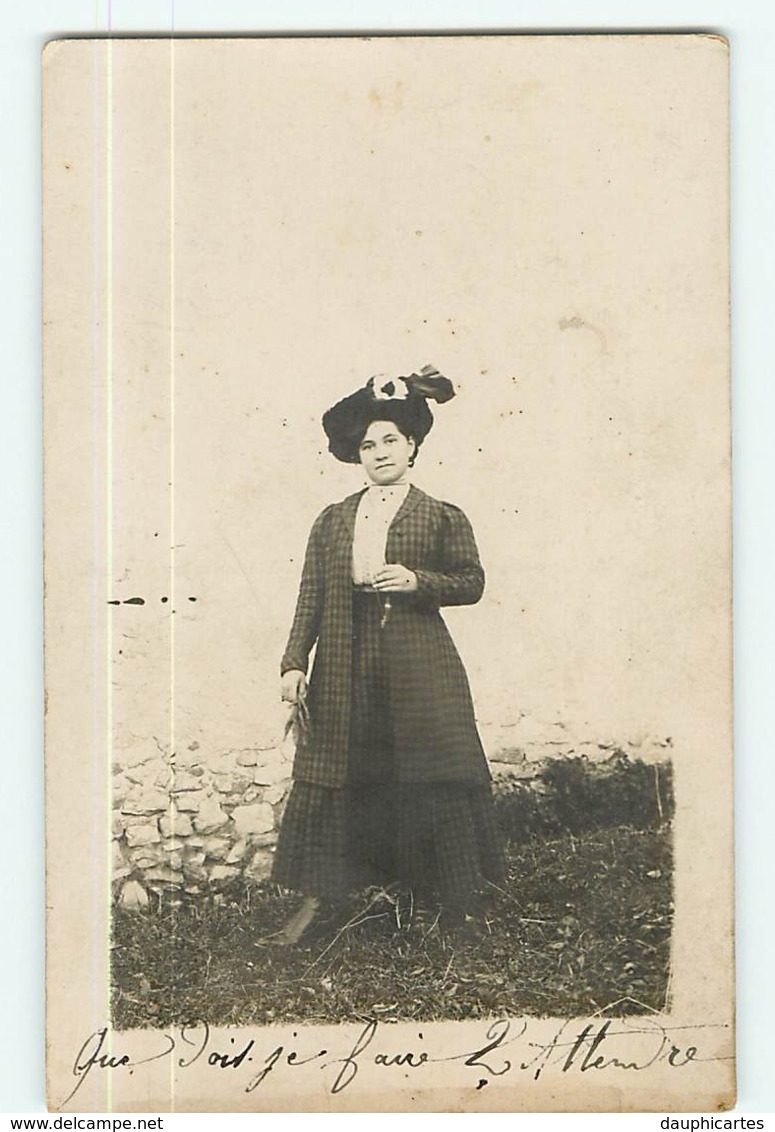 VARCES  ALLIERES Et RISSET - CARTE PHOTO Adressée à Mell Jeanne TRUC Couturière Diplômée à Varces - 2 Scans - Vienne