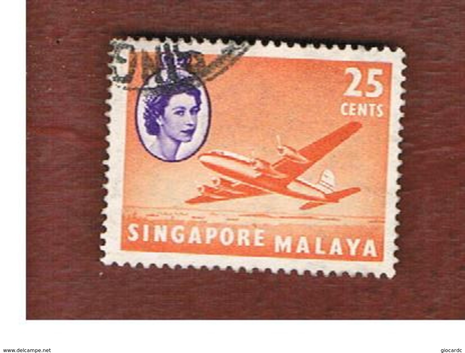 SINGAPORE   -  SG 47  -    1955 AIRCRAFTS: DOUGLAS "ARGONAUT"         -  USED ° - Singapur (...-1959)