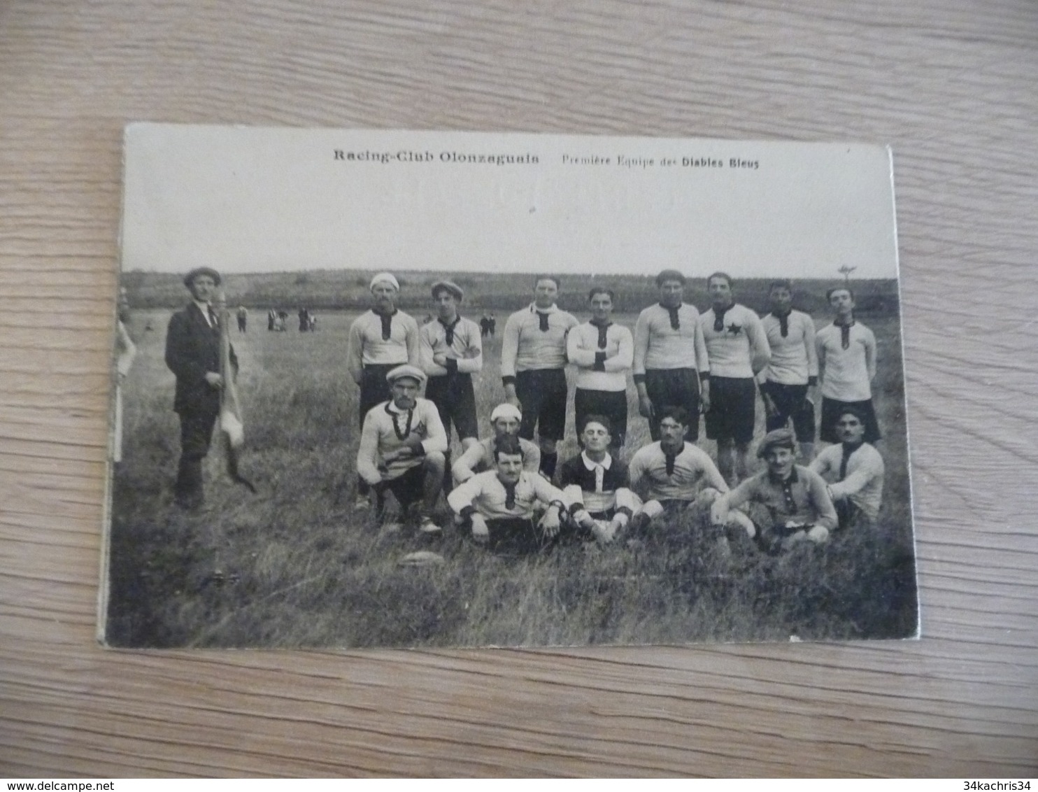 CPA 34 Hérault Olonzac Racing Club Olonzaguais Première équipe Diables Bleus Football - Andere & Zonder Classificatie