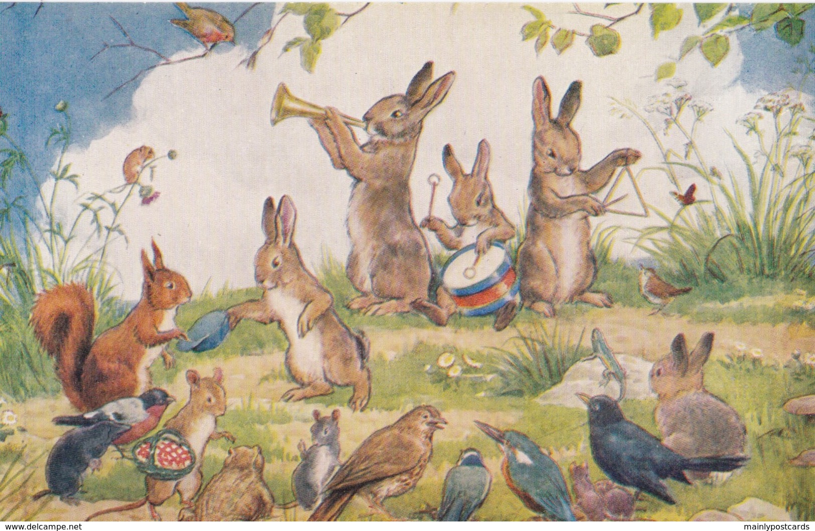 AS96 Margaret Tarrant - Wandering Minstrels - Birds, Rabbits, Squirrel - Autres & Non Classés