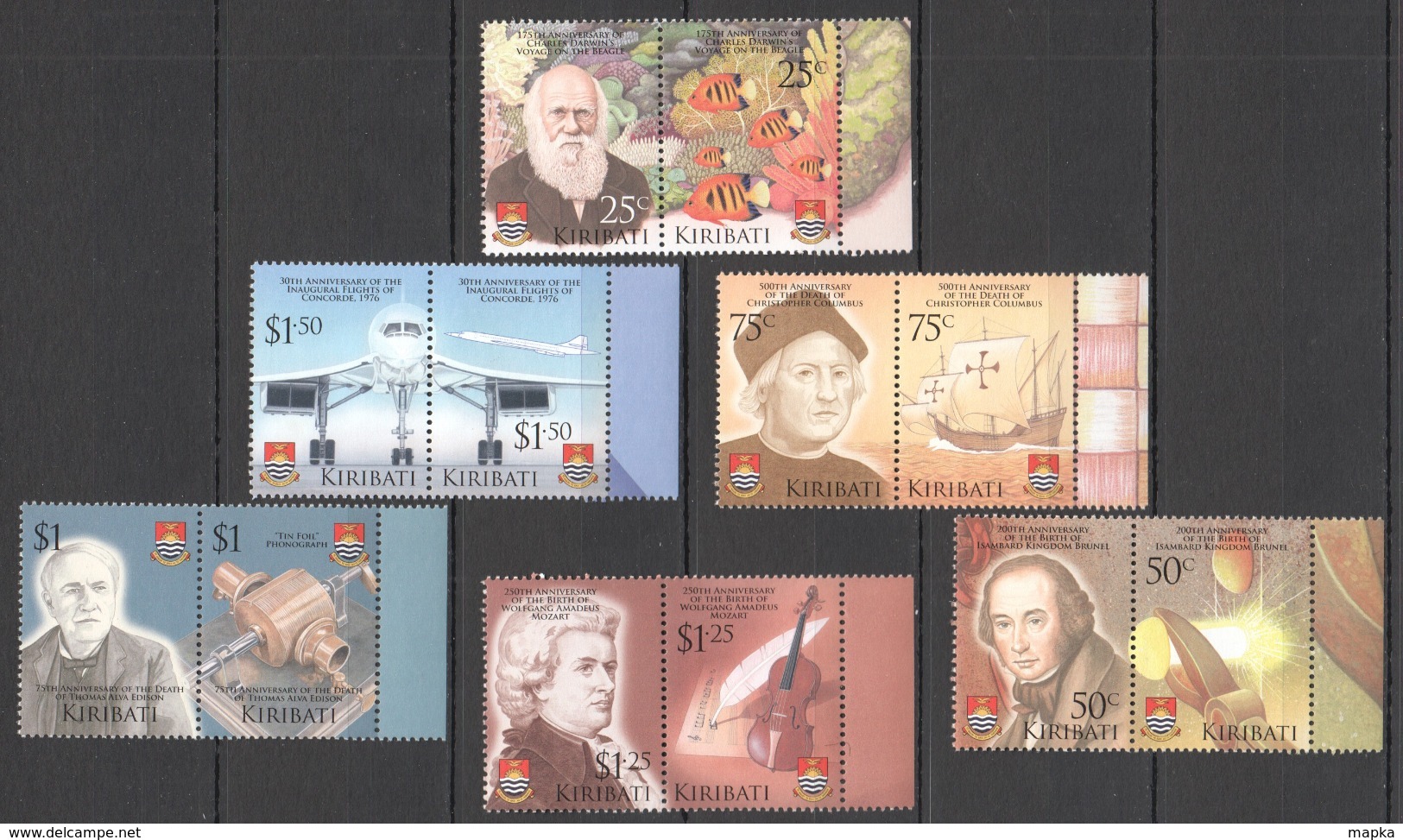 A966 2006 KIRIBATI EXPLORATION & INNOVATION GREAT PEOPLE ANNIVERSARY 1SET MNH - Autres & Non Classés