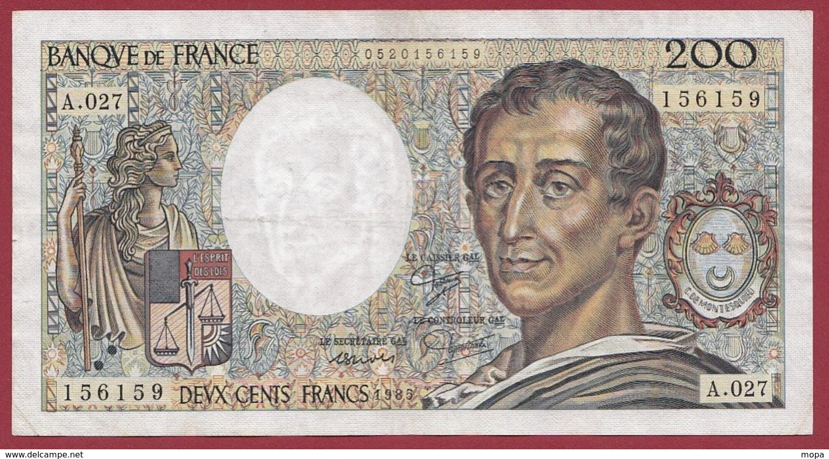 200 Francs "Montesquieu" 1985 --F/TTB+---ALPH -A.027 - 200 F 1981-1994 ''Montesquieu''