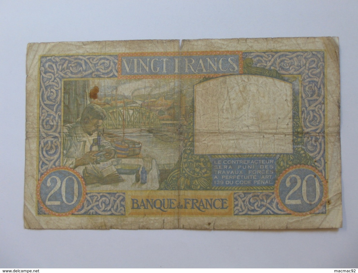 20 Francs SCIENCE ET TRAVAIL - 08-05-1941   **** EN ACHAT IMMEDIAT **** - 20 F 1939-1942 ''Science Et Travail''