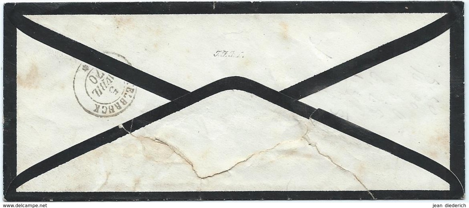 Brief - Mi 17a - Clervaux 5 Avril 1870 Nach Ettelbrück (geprüft F.S.P.L.) - 1859-1880 Armoiries