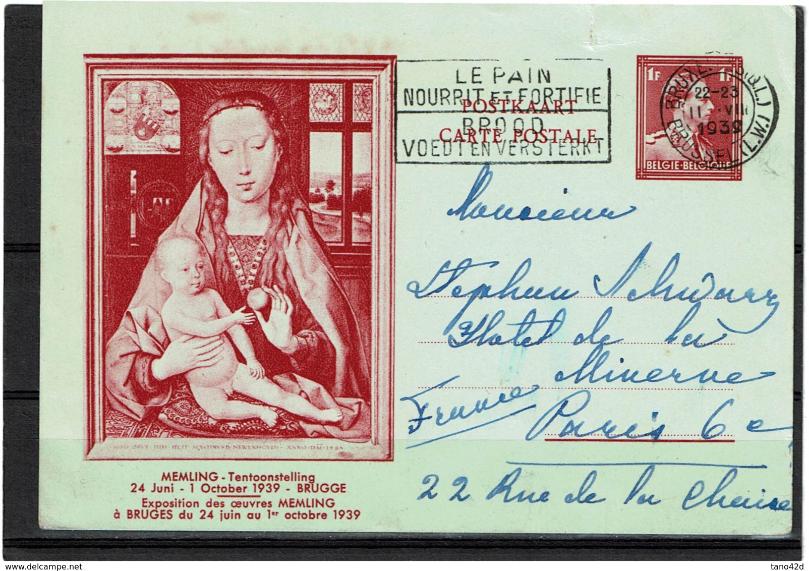 LCTN57/2 - BELGIQUE EP CP ILLUSTREE AOÜT 1939 PETITE DECHIRURE - Postcards 1934-1951