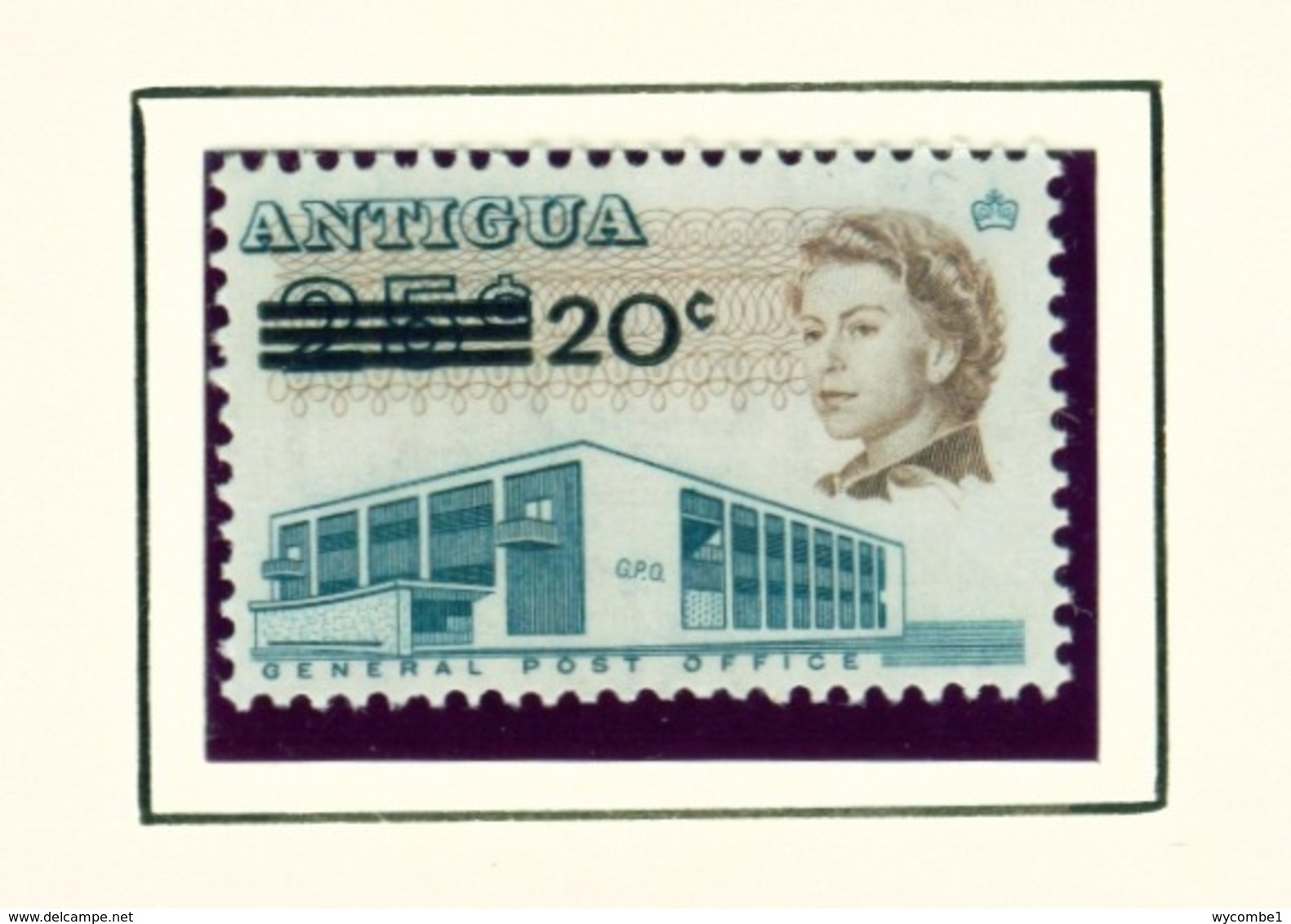 ANTIGUA  -  1970 Surcharge 20c On 25c Unmounted/Never Hinged Mint - Antigua Und Barbuda (1981-...)