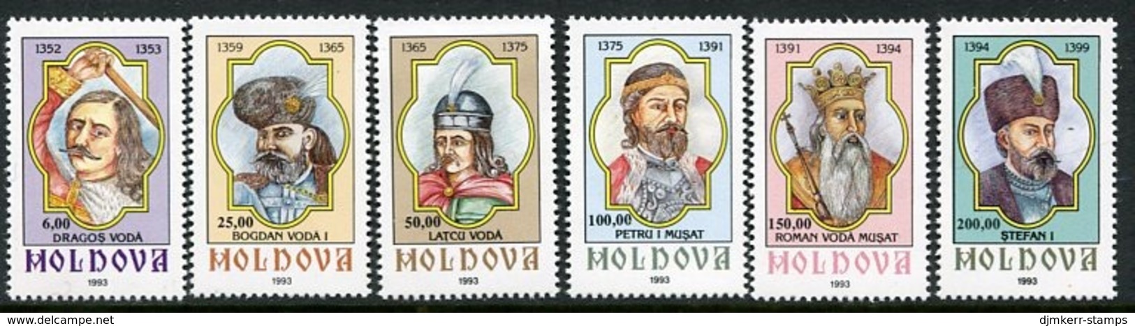 MOLDOVA 1993 Rulers II  MNH / **.  Michel 88-93 - Moldavia