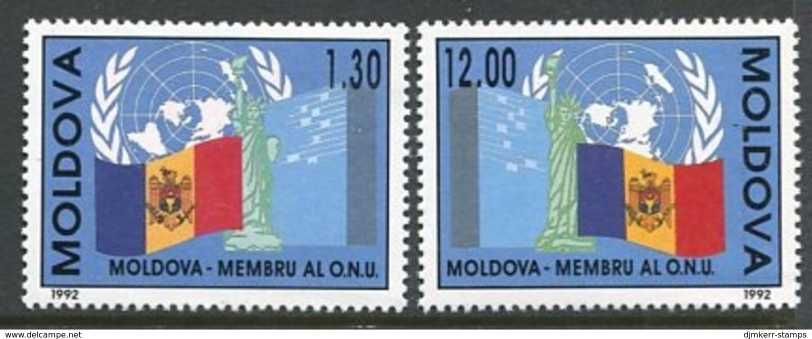 MOLDOVA 1992 Entry Into UNO MNH / **.  Michel 39-40 - Moldawien (Moldau)
