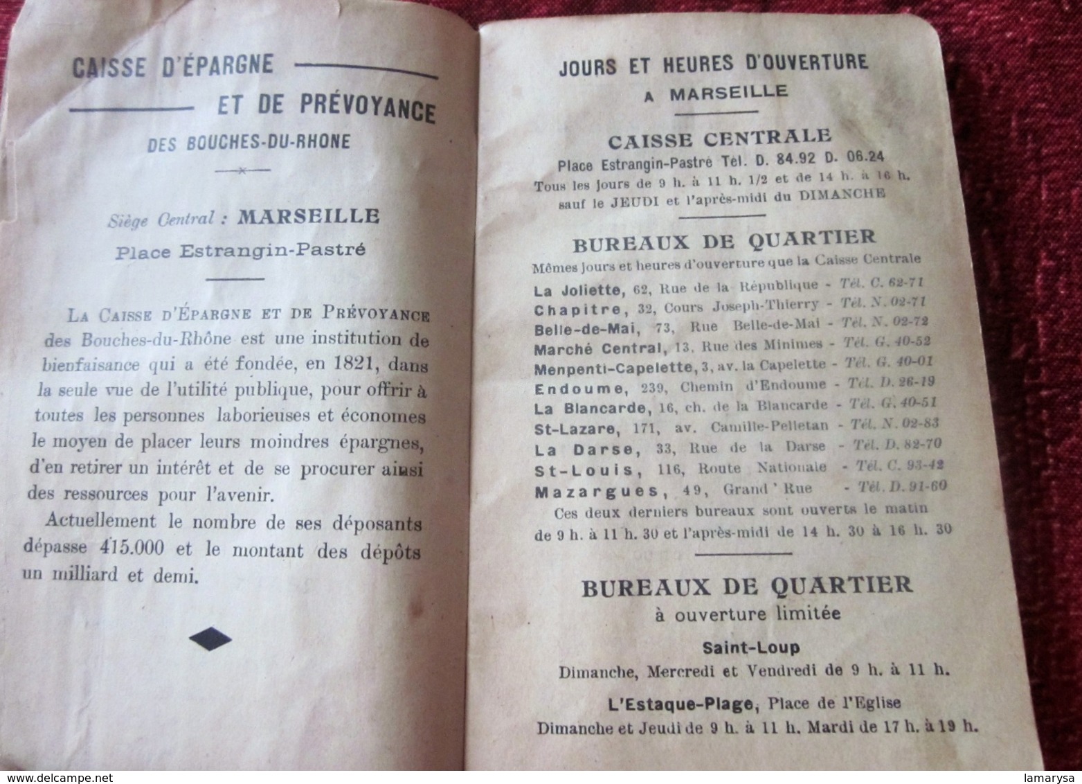 1936 CARNET AGENDA CALENDRIER NOTES CAISSE D’ÉPARGNE DES BDR-ORGON-AIX-ARLES-LA CIOTAT-ISTRES-CASSIS-MARTIGUES-ST REMY - Andere & Zonder Classificatie