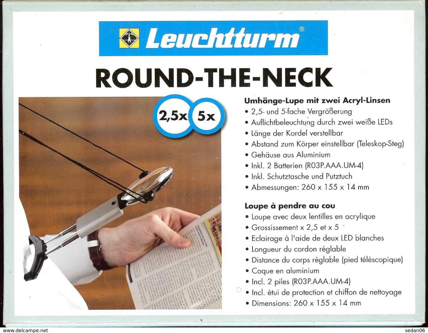 LEUCHTTURM - LOUPE à PENDRE Au COU, Gr.2.5x/5x - Pinces, Loupes Et Microscopes