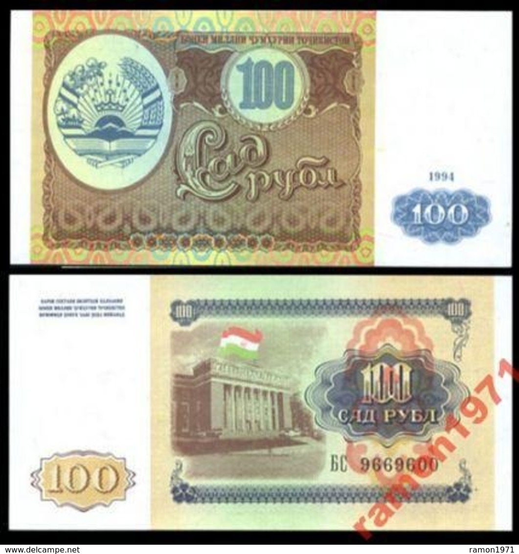 100 Pieces Tajikistan 100 Rubles 1994 UNC - Tadjikistan