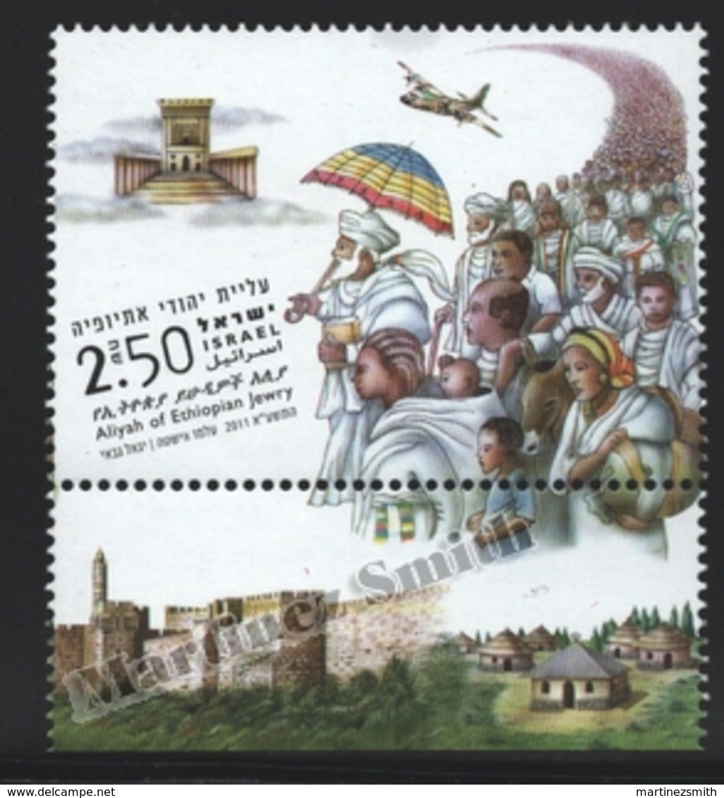 Israel 2011  Yv. 2114, Aliyah Of Ethiopian Jewry – Tab - MNH - Unused Stamps (with Tabs)