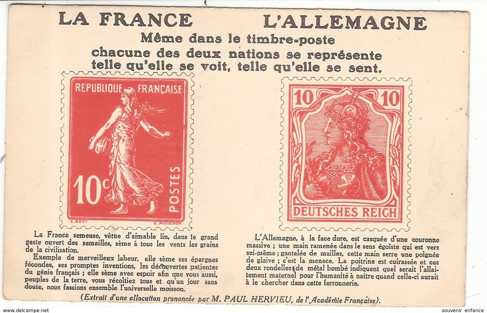 CPA La France L'Allemagne Timbre Poste - Histoire