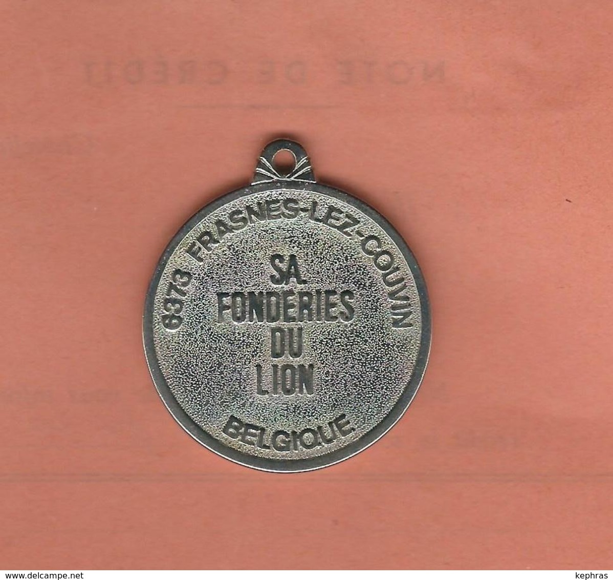 FRASNES LEZ COUVIN - RARE Médaille Pour Porte-clé - EFEL - Fonderies Du Lion - Inox - Diamètre 4 CM - Porte-clefs