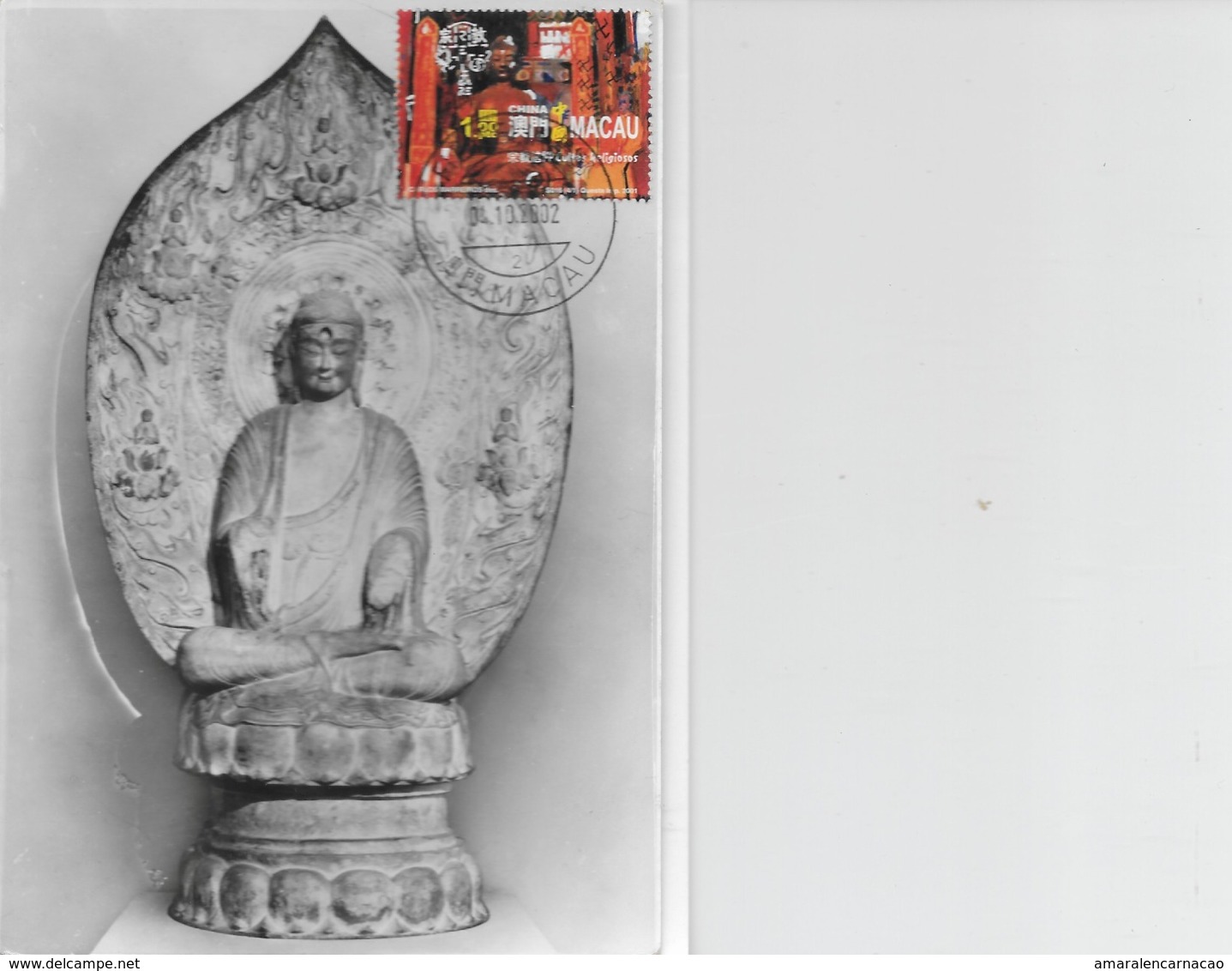 CARTE MAXIMUM - MAXICARD - MAXIMUM KARTE -  MAXIMUM CARD - MACAU / MACAO - CHINE - 2002 - BOUDHA EN M'DITATION - Buddhism