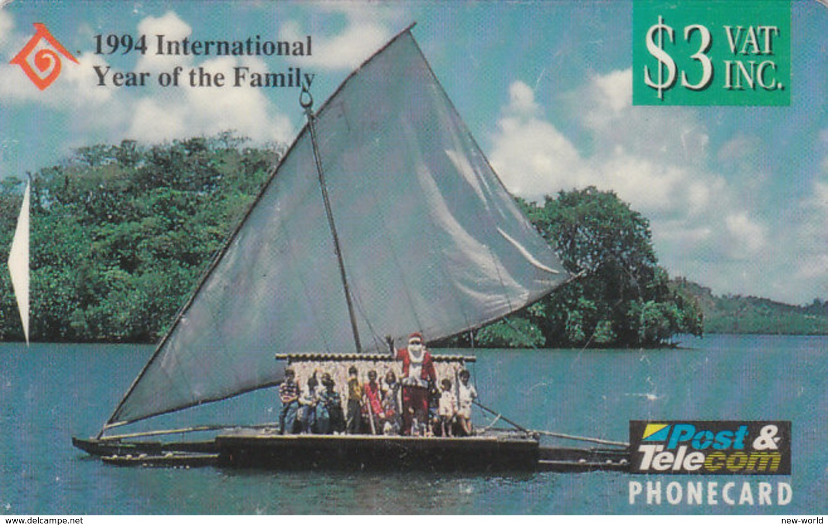 Fiji Christmas 1994 GPT, $3 Fidji Children With Santa, BCFJB10337 - Figi