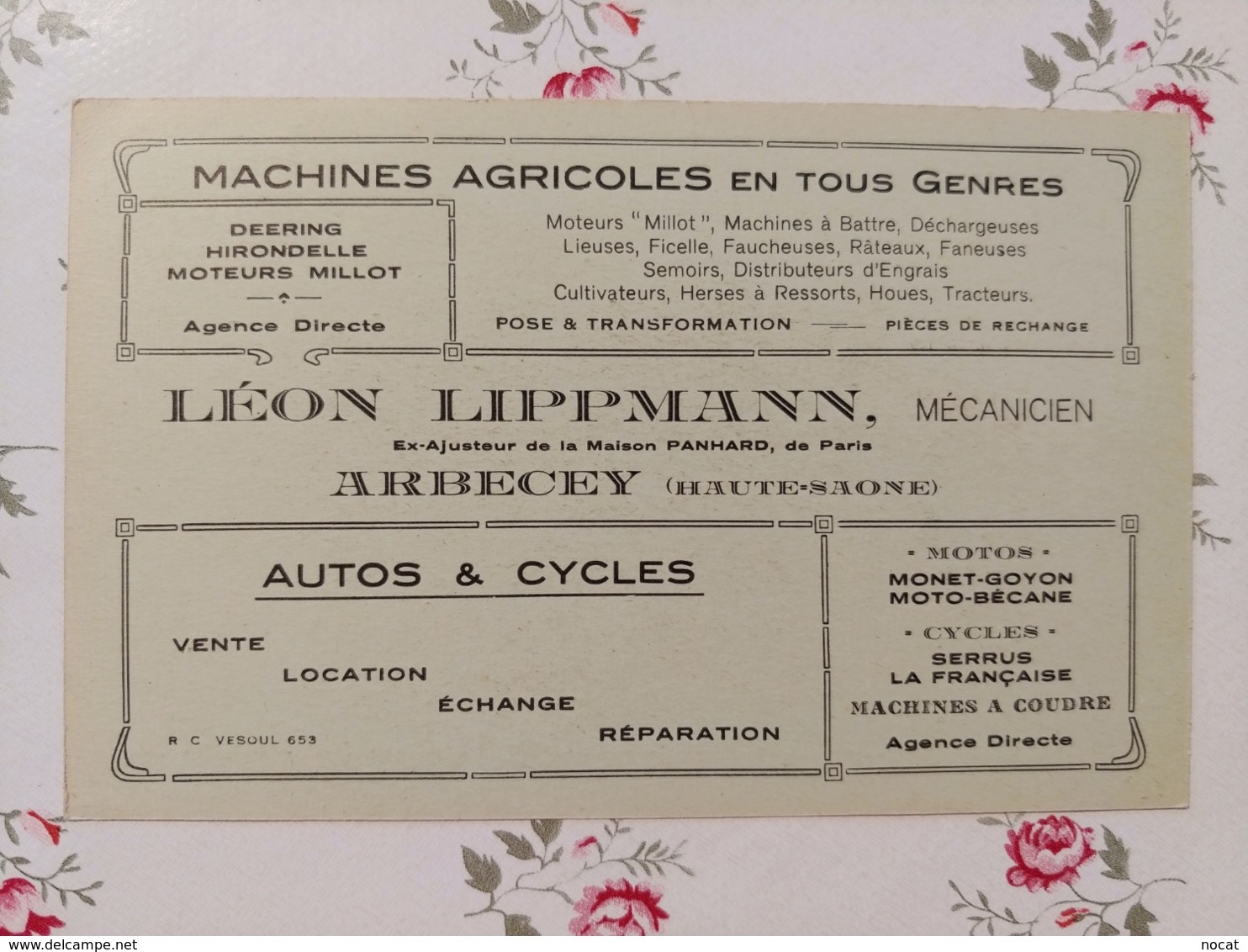 Arbecey Carte Publicitaire Léon Lippmann Haute Saône Franche Comté - Autres & Non Classés