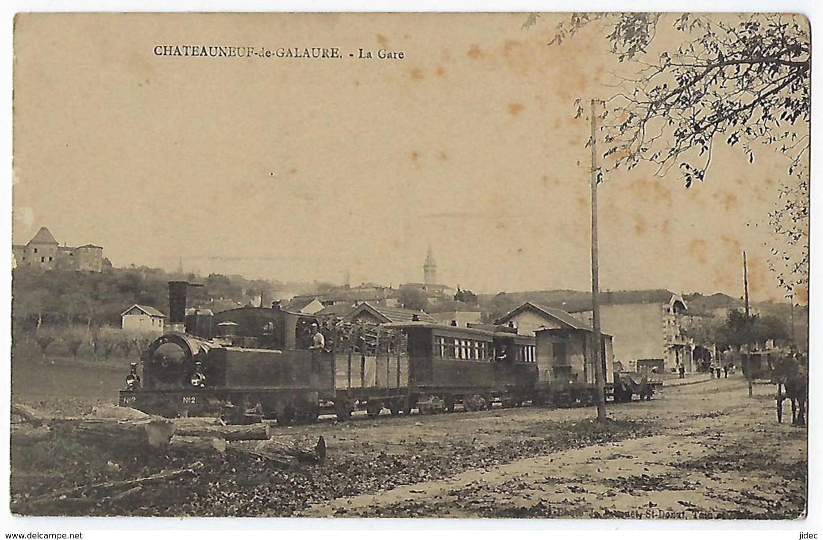 CPA 26 Drôme Rare Châteauneuf De Galaure La Gare Tram Tramway Prè St Saint Vallier Uze Hauterives Anneyron Albon Andance - Otros & Sin Clasificación